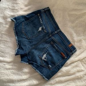 7FAM Distressed Denim Shorts